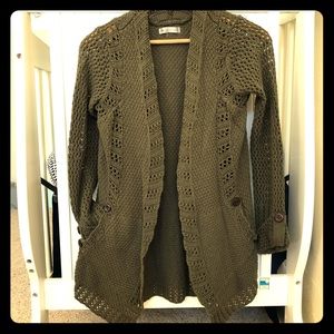 Slouchy knit cardigan-army green